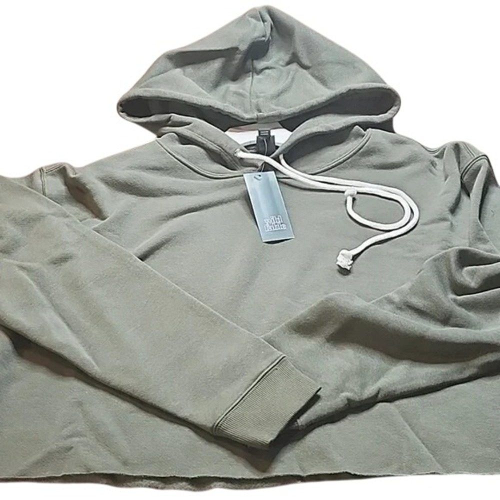 Wild Fable Cropped Hoodie, Olive Green, Womens Size‎ Large, NEW